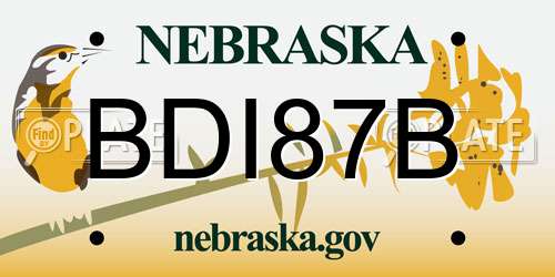 BDI87B Nebraska License Plate