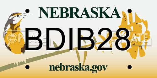 BDIB28 Nebraska License Plate
