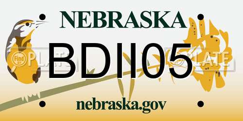 BDII05 Nebraska License Plate