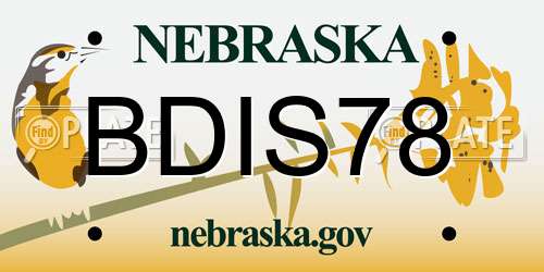 BDIS78 Nebraska License Plate