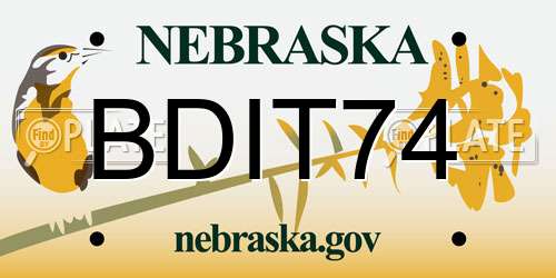 BDIT74 Nebraska License Plate