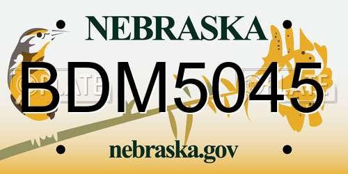 BDM5045 Nebraska License Plate