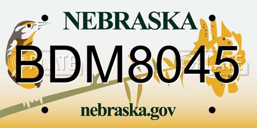 BDM8045 Nebraska License Plate