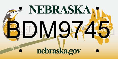 BDM9745 Nebraska License Plate