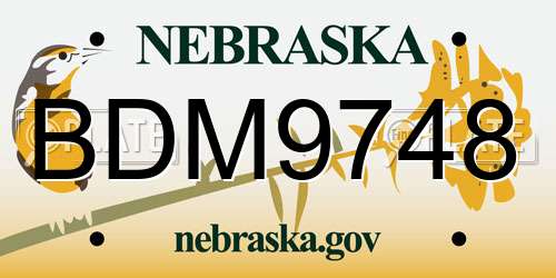 BDM9748 Nebraska License Plate