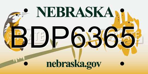 BDP6365 Nebraska License Plate