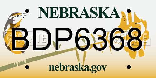BDP6368 Nebraska License Plate