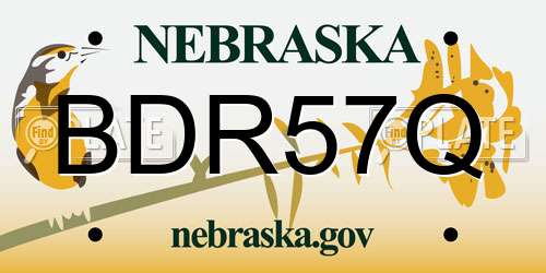 BDR57Q Nebraska License Plate