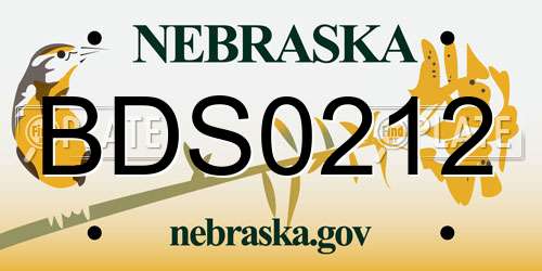 BDS0212 Nebraska License Plate