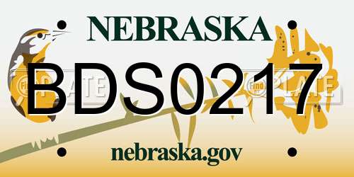 BDS0217 Nebraska License Plate
