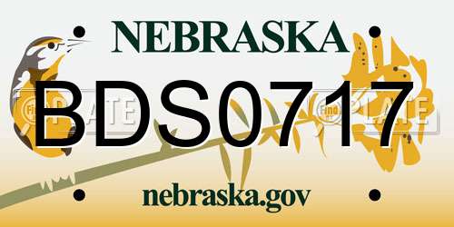 BDS0717 Nebraska License Plate