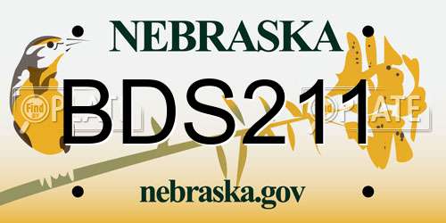 BDS211 Nebraska License Plate