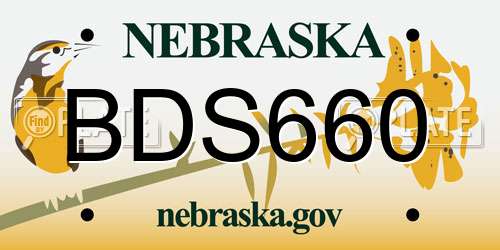 BDS660 Nebraska License Plate