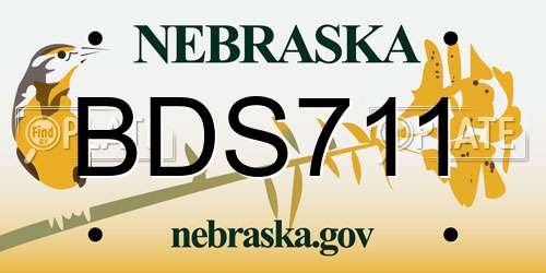 BDS711 Nebraska License Plate