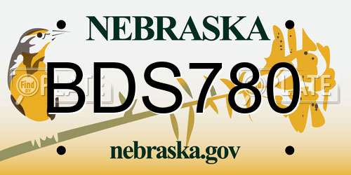 BDS780 Nebraska License Plate