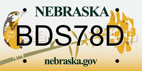 BDS78D Nebraska License Plate