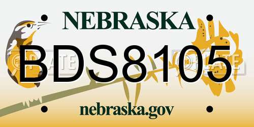 BDS8105 Nebraska License Plate