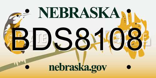 BDS8108 Nebraska License Plate