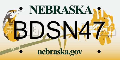 BDSN47 Nebraska License Plate