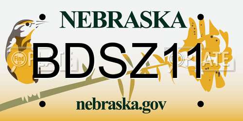 BDSZ11 Nebraska License Plate