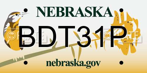 BDT31P Nebraska License Plate