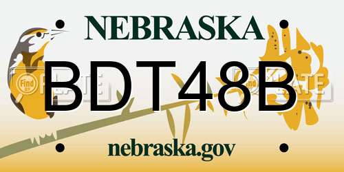 BDT48B Nebraska License Plate