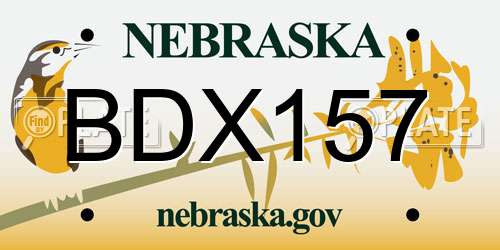 BDX157 Nebraska License Plate