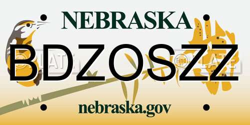 BDZOSZZ Nebraska License Plate