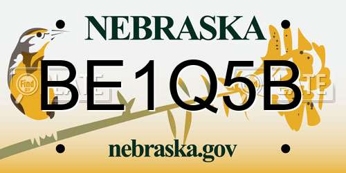 BE1Q5B Nebraska License Plate