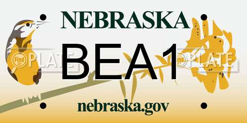 BEA1 Nebraska License Plate