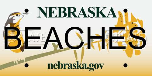 BEACHES Nebraska License Plate