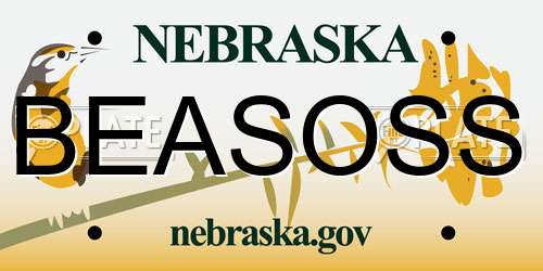 BEASOSS Nebraska License Plate