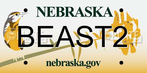 BEAST2 Nebraska License Plate