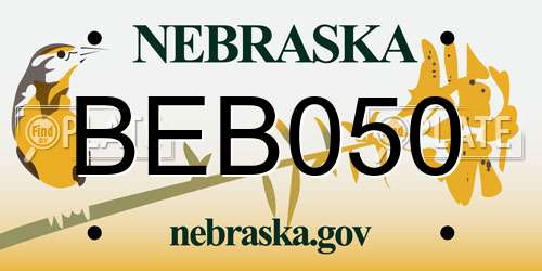 BEB050 Nebraska License Plate