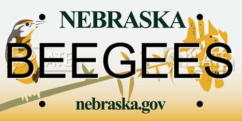 BEEGEES Nebraska License Plate