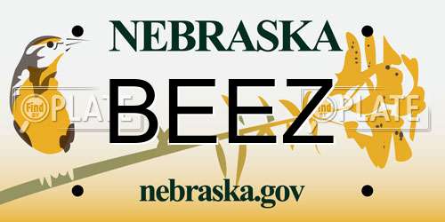 BEEZ Nebraska License Plate