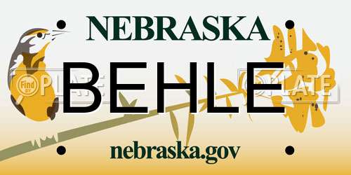 BEHLE Nebraska License Plate
