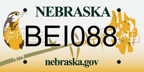 BEI088 Nebraska License Plate