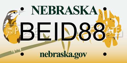 BEID88 Nebraska License Plate
