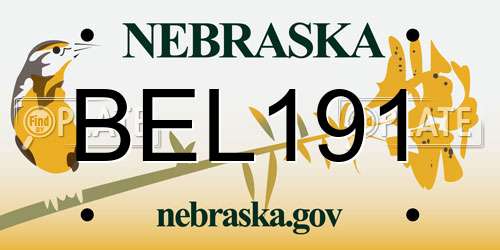 BEL191 Nebraska License Plate