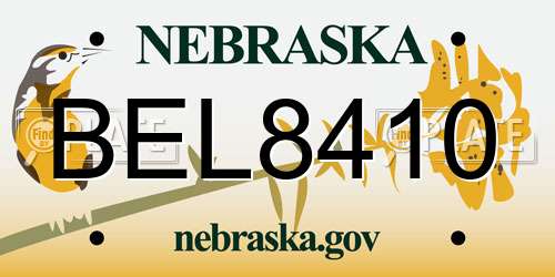 BEL8410 Nebraska License Plate