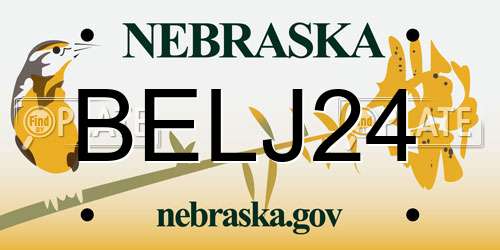 BELJ24 Nebraska License Plate