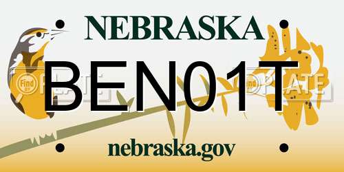 BEN01T Nebraska License Plate