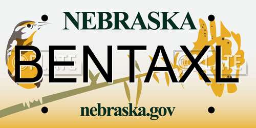 BENTAXL Nebraska License Plate