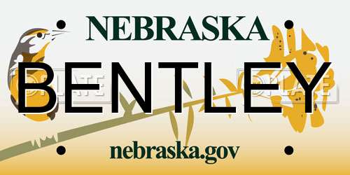 BENTLEY Nebraska License Plate