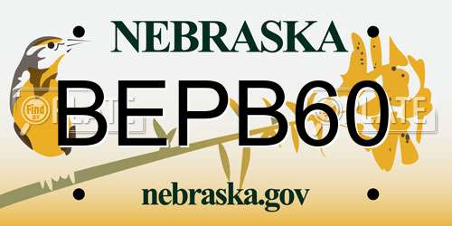 BEPB60 Nebraska License Plate