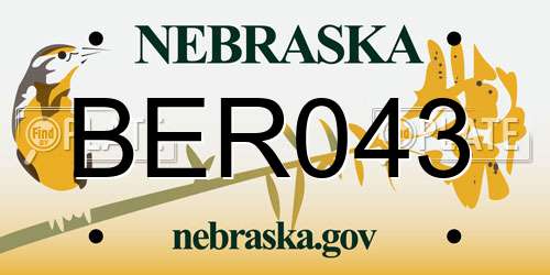 BER043 Nebraska License Plate