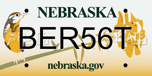 BER56T Nebraska License Plate
