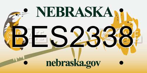BES2338 Nebraska License Plate
