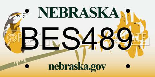 BES489 Nebraska License Plate
